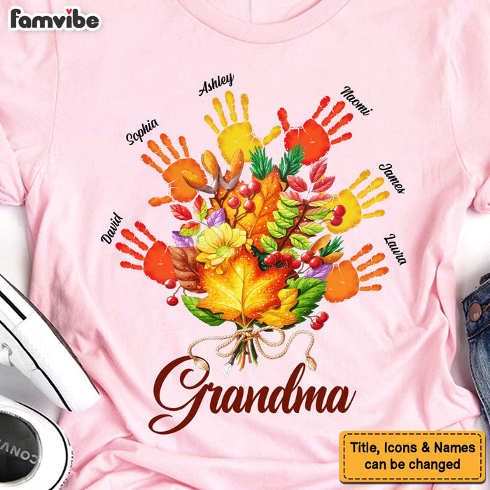Personalized Gift For Grandma Fall Leaves Shirt - Hoodie - Sweatshirt 27550 1