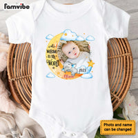 Personalized Newborn Baby Gift Welcome To The World Elephant Photo Baby Onesie 27551 thumb 1