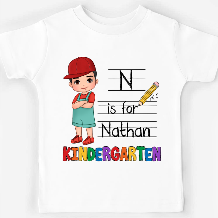 Personalized Gift For Grandson Alphabet Back To School Kid T Shirt 27552 1