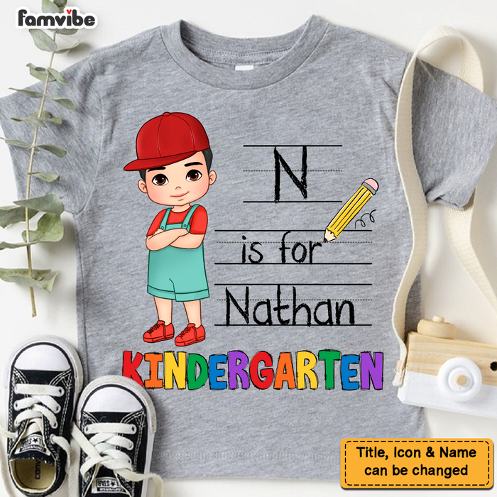 Personalized Gift For Grandson Alphabet Back To School Kid T Shirt 27552 1