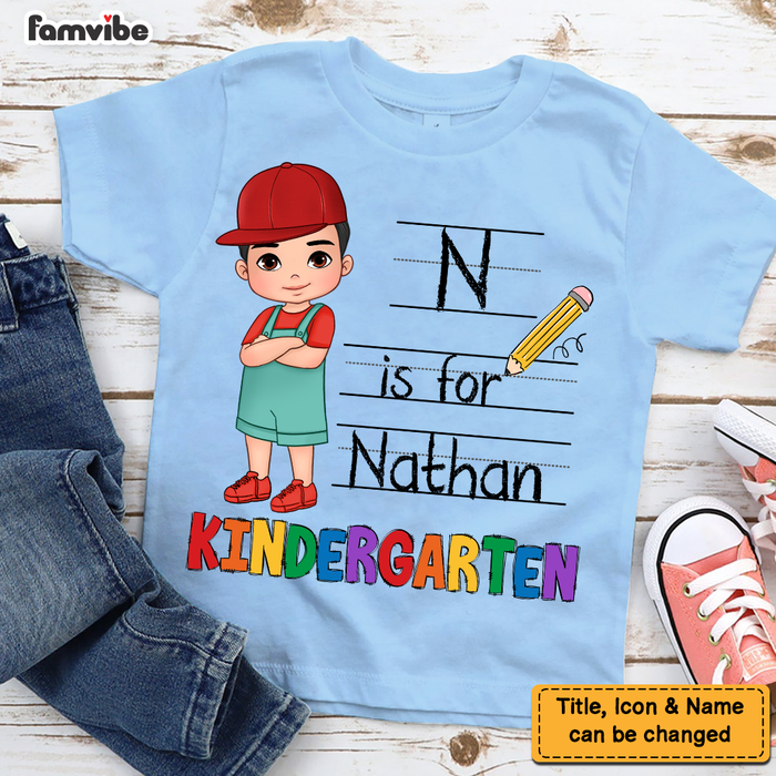 Personalized Gift For Grandson Alphabet Back To School Kid T Shirt 27552 1