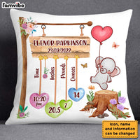 Personalized Gift For Nursery - Customizable Baby Elephant Story Pillow 27559 thumb 1
