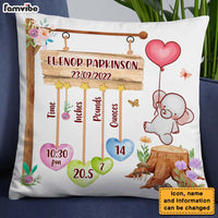 Personalized Gift For Nursery - Customizable Baby Elephant Story Pillow 27559 thumb 1