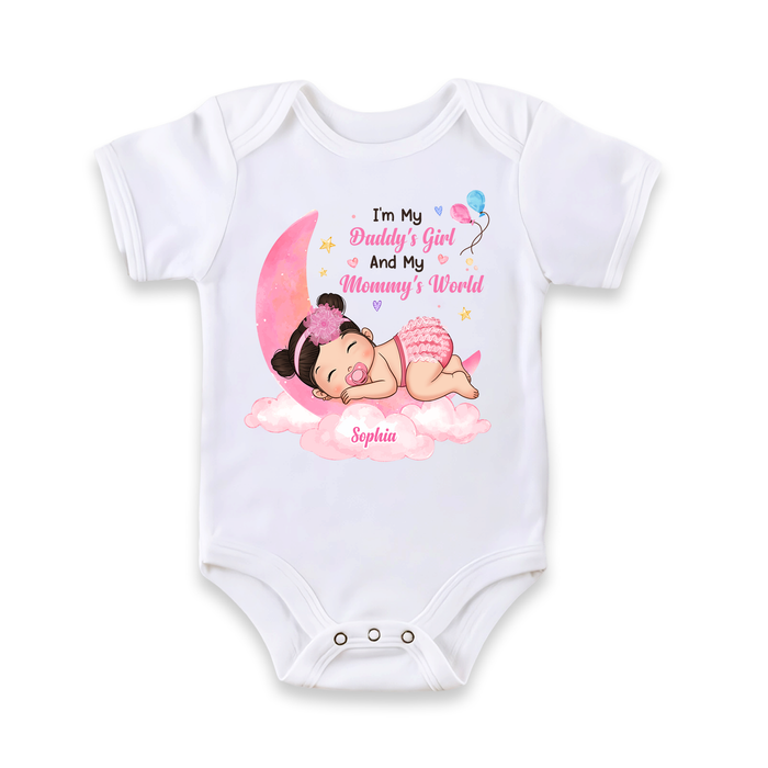 Personalized Gift For Newborn Baby Sleeping I'm My Daddy's Girl And My Mommy's World Baby Onesie 27560 1