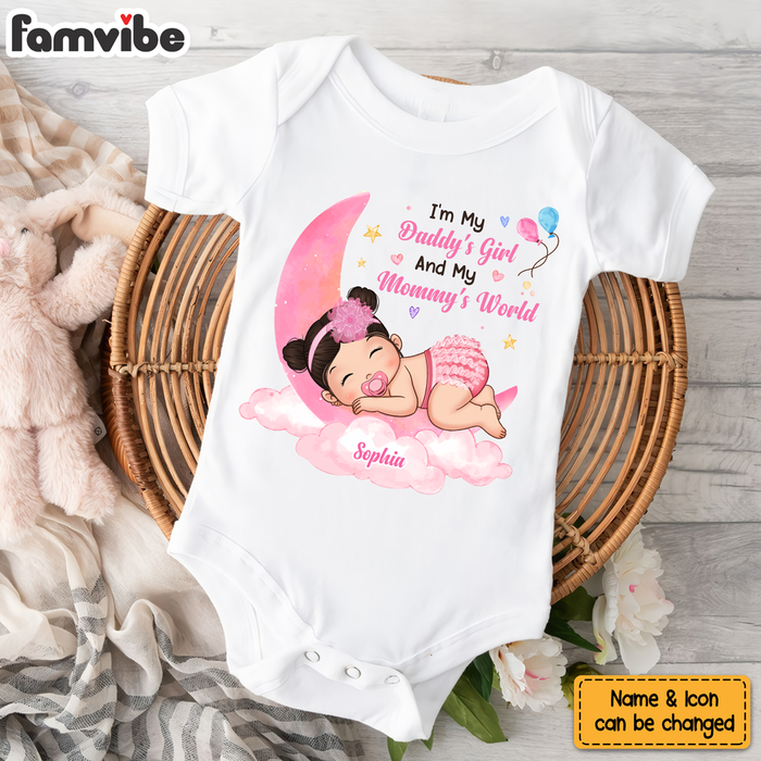 Personalized Gift For Newborn Baby Sleeping I'm My Daddy's Girl And My Mommy's World Baby Onesie 27560 1