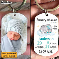 Personalized Newborn Baby Gift Photo Upload Aluminum Keychain 27568 thumb 1