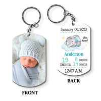 Personalized Newborn Baby Gift Photo Upload Aluminum Keychain 27568 thumb 1