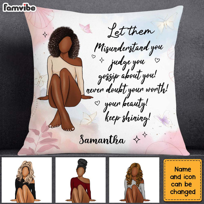 Personalized Gift For Daughter Never Doubt Your Worth Positive Pillow 27570 1
