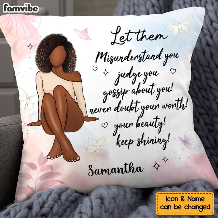 Personalized Gift For Daughter Never Doubt Your Worth Positive Pillow 27570 1