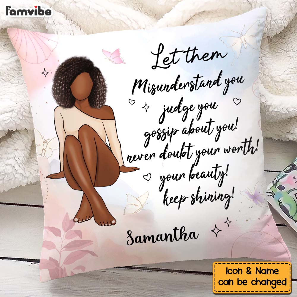 Personalized Gift For Daughter Never Doubt Your Worth Positive Pillow 27570 Primary Mockup