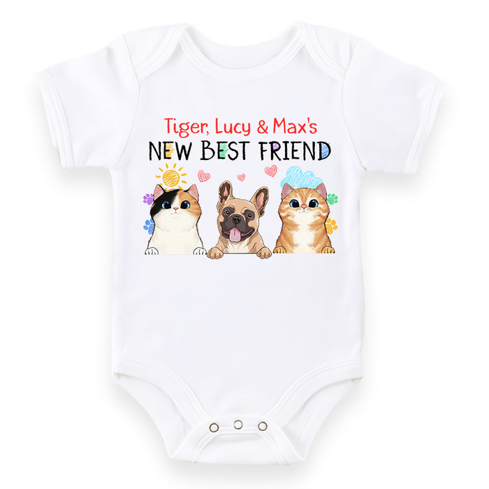 Personalized Gift For Baby Pet's New Friend Baby Onesie 27571 1