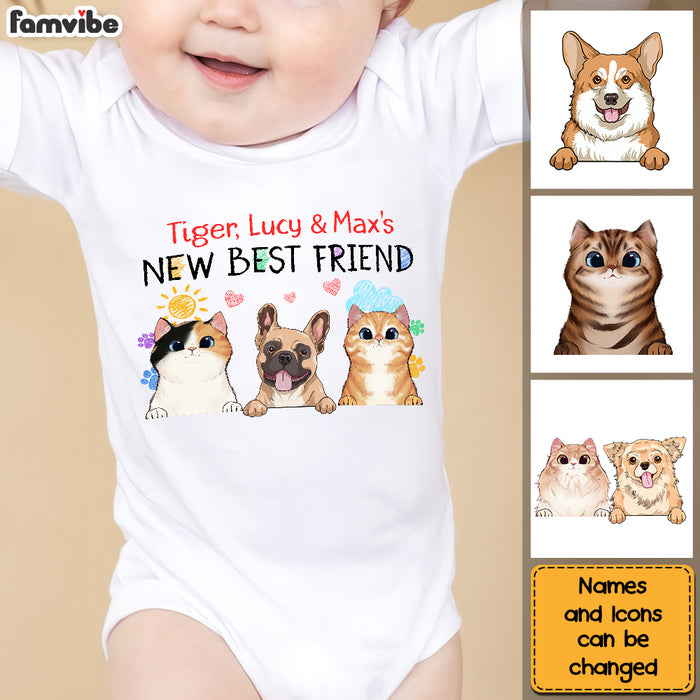 Personalized Gift For Baby Pet's New Friend Baby Onesie 27571 1