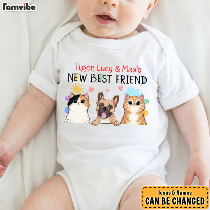 Personalized Gift For Baby Pet's New Friend Baby Onesie 27571 1