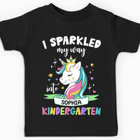 Personalized Birthday Gift For Granddaughter I Sparkled My Way Unicorn Kid T Shirt 27572 thumb 1