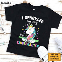 Personalized Birthday Gift For Granddaughter I Sparkled My Way Unicorn Kid T Shirt 27572 thumb 1