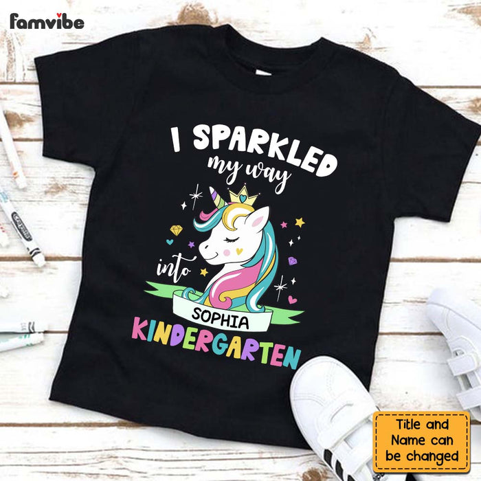 Personalized Birthday Gift For Granddaughter I Sparkled My Way Unicorn Kid T Shirt 27572 1
