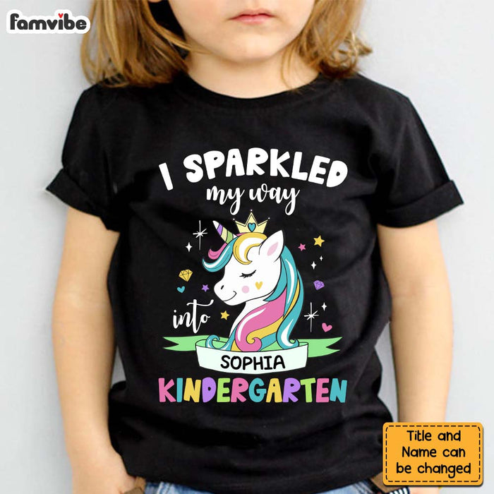 Personalized Birthday Gift For Granddaughter I Sparkled My Way Unicorn Kid T Shirt 27572 1