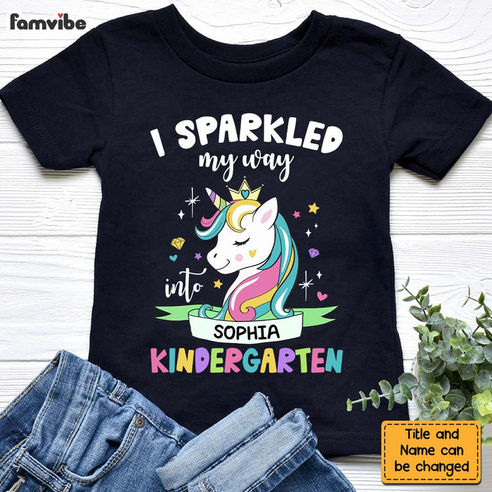 Personalized Birthday Gift For Granddaughter I Sparkled My Way Unicorn Kid T Shirt 27572 1