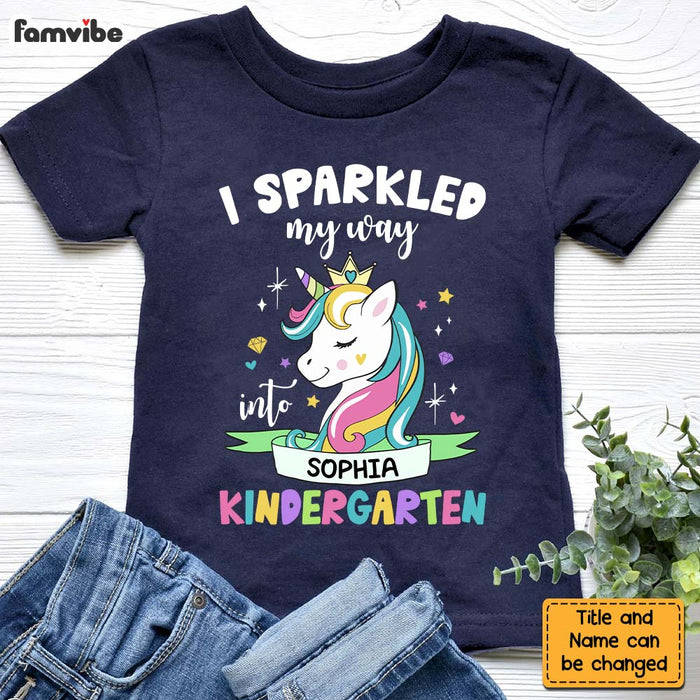 Personalized Birthday Gift For Granddaughter I Sparkled My Way Unicorn Kid T Shirt 27572 1