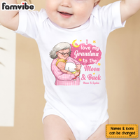 Personalized Gift For Baby Love Grandma To The Moon And Back Baby Onesie 27573 thumb 1