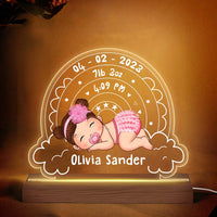 Personalized Gift For Baby Boho Rainbow Plaque LED Lamp Night Light 27574 thumb 1
