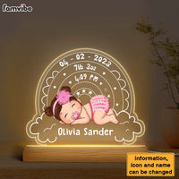 Personalized Gift For Baby Boho Rainbow Plaque LED Lamp Night Light 27574 thumb 1