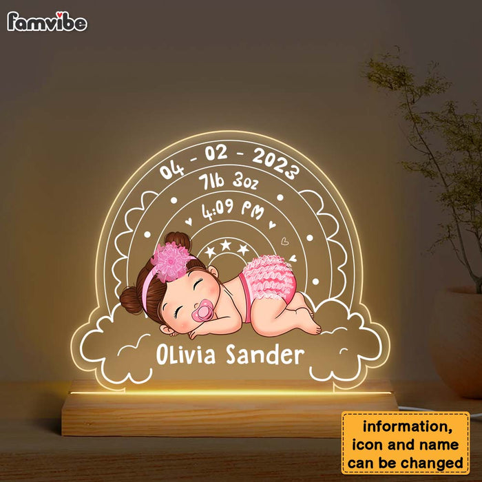 Personalized Gift For Baby Boho Rainbow Plaque LED Lamp Night Light 27574 1