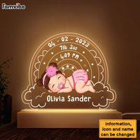 Personalized Gift For Baby Boho Rainbow Plaque LED Lamp Night Light 27574 thumb 1