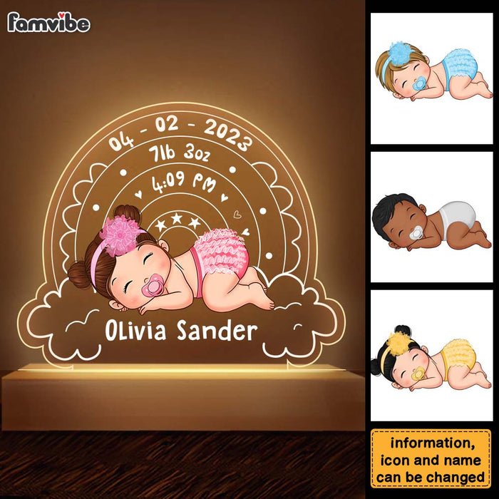 Personalized Gift For Baby Boho Rainbow Plaque LED Lamp Night Light 27574 1