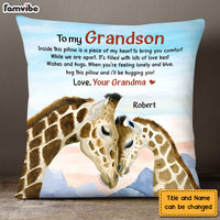 Personalized Gift For Grandson Giraffe Hug This Pillow 27576 thumb 1
