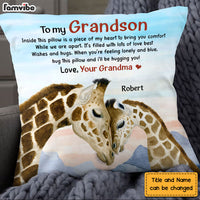 Personalized Gift For Grandson Giraffe Hug This Pillow 27576 thumb 1