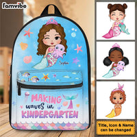 Personalized Birthday Gift For Granddaughter Making Waves Cute Mermaid BackPack 27585 thumb 1