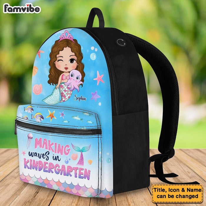 Personalized Birthday Gift For Granddaughter Making Waves Cute Mermaid BackPack 27585 1
