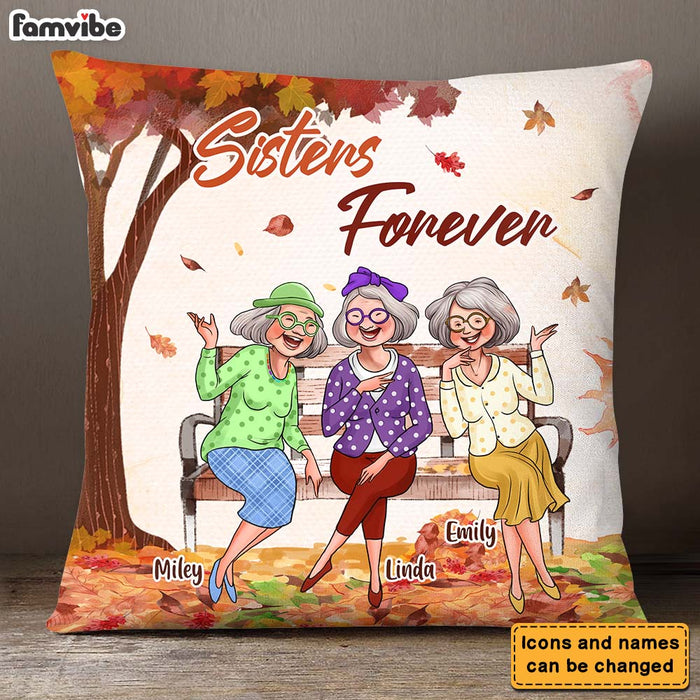 Personalized Gift For Friends Sisters Forever Fall Pillow 27586 1