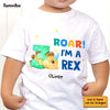 Personalized Birthday Gift For Grandson Cute Dino Roar I'm A Three Rex Kid T Shirt 27587 1