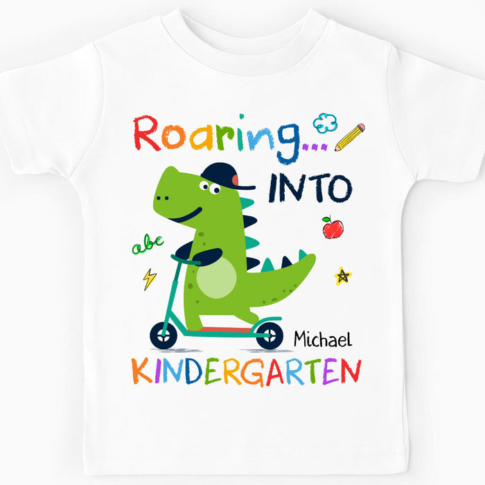 Personalized Gift For Kids Back To School Dinosaur Kid T Shirt 27588 1