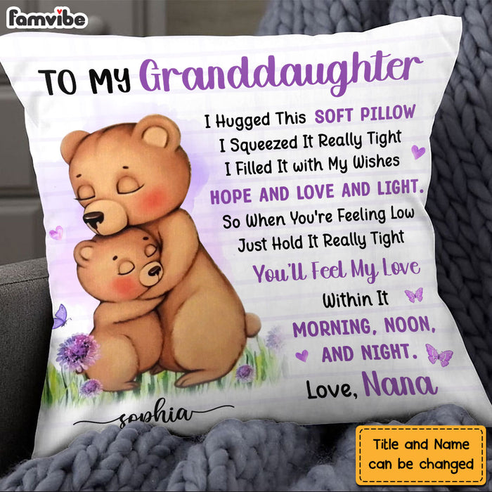 Personalized Birthday Gifts For Granddaughter Bear Hug This Pillow 27592 1