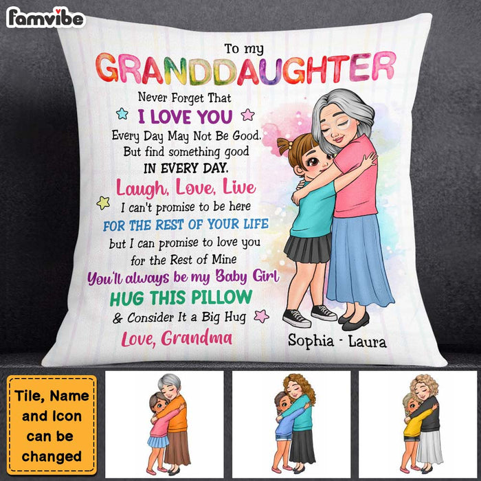 Personalized Birthday Gifts For Granddaughter Live Love Laugh Pillow 27593 1