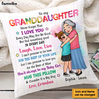 Personalized Birthday Gifts For Granddaughter Live Love Laugh Pillow 27593 thumb 1