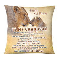 Personalized Gift For Grandson Lion Believe In Yourself Pillow 27596 thumb 1