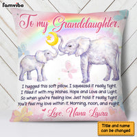 Personalized Gift For Granddaughter Elephant Rainbow Hug This Pillow 27598 thumb 1