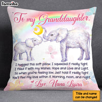 Personalized Gift For Granddaughter Elephant Rainbow Hug This Pillow 27598 thumb 1