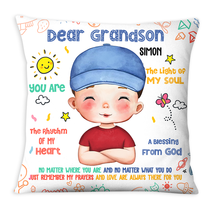 Personalized Gift For Grandson You Are  The Rhythm Of My Heart Pillow 27599 1