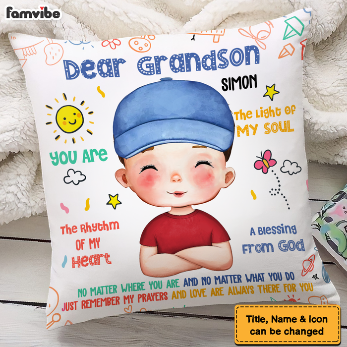 Grandson Photo Pillow Personalized, Grandson Christmas Gifts From Grandma,  Inside This Pillow Is A Peace Of My Heart Grandson Gifts - Best Personalized  Gifts For Everyone
