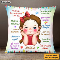 Personalized Gift For Granddaughter Positive Affirmations For Kids Pillow 27600 thumb 1
