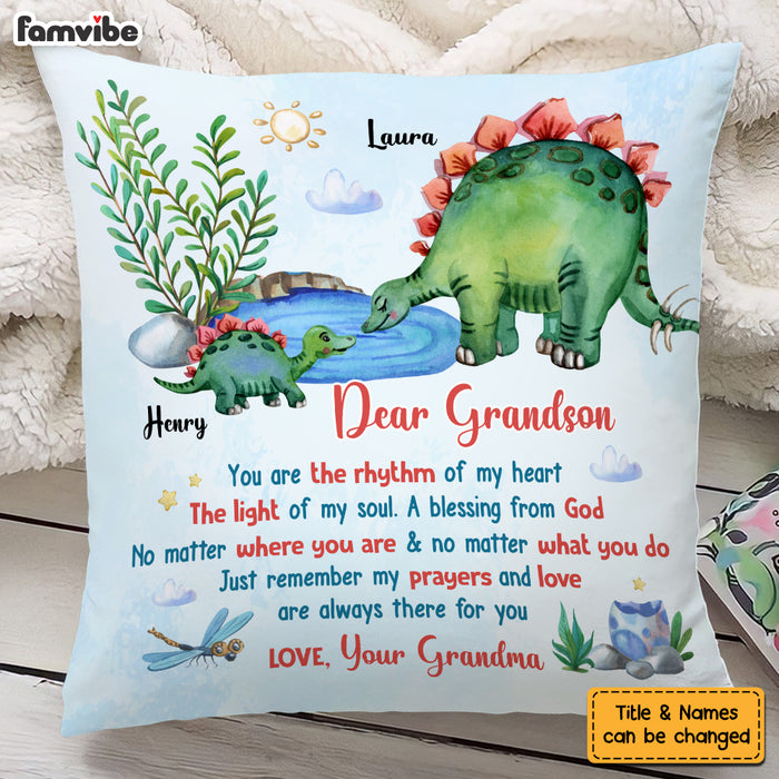 Personalized Gift For Grandson You Are  The Rhythm Of My Heart Pillow 27603 1