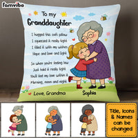Personalized Gift For Cartoon Granddaughter Hug This Pillow 27606 thumb 1