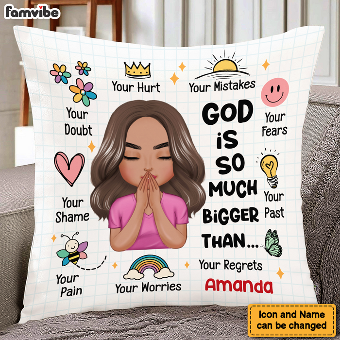 Personalized Gift For Granddaughter God Is So Much Bigger Than Pillow 27608 1