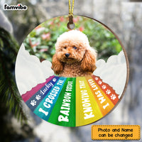 Personalized Dog Loss Memorial Gift Crossed The Rainbow Bridge Photo Circle Ornament 27610 thumb 1