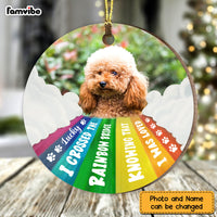 Personalized Dog Loss Memorial Gift Crossed The Rainbow Bridge Photo Circle Ornament 27610 thumb 1